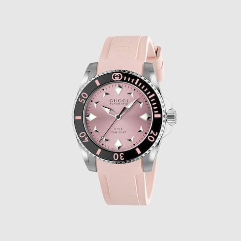 Gucci Dive watch, 36mm - pink rubber