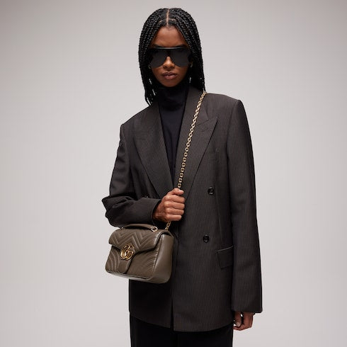 GG Marmont medium shoulder bag - dark taupe leather
