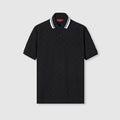 GG stretch cotton polo - black and white