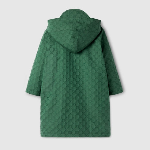 Children's GG cotton hooded jacket - green