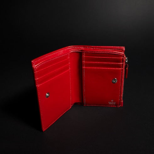 Small wallet with Horsebit - bright red leather