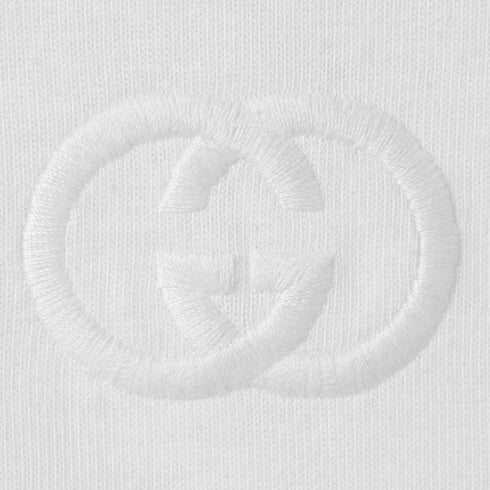 Cotton jersey T-shirt with embroidery - white