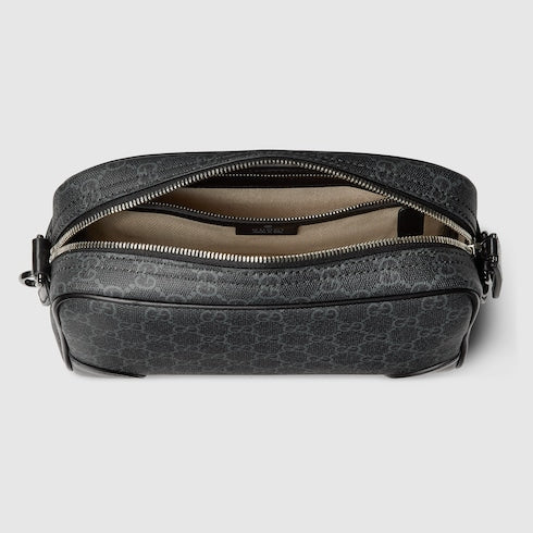 GG Emblem small crossbody bag - black fabric