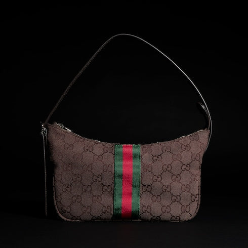 Lunetta small crossbody bag - dark brown GG canvas