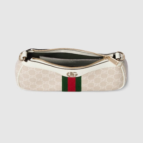 Ophidia small shoulder bag - beige and white GG fabric