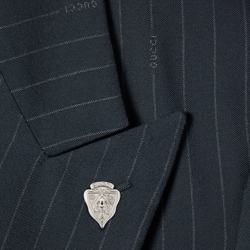 Gucci pinstripe wool jacket - dark blue and grey