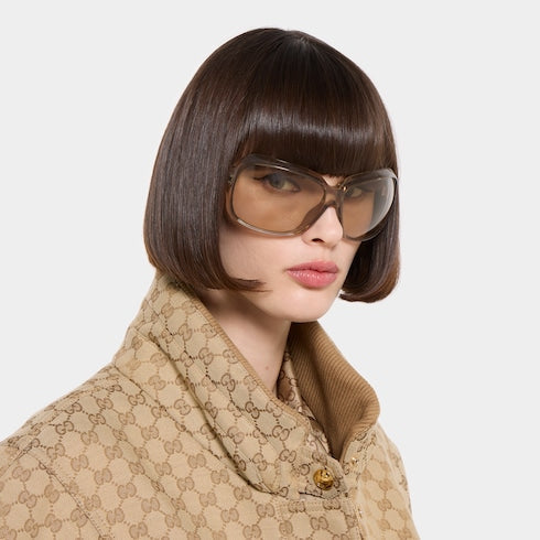 Square frame sunglasses - beige
