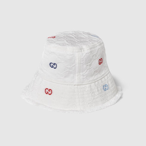 Baby GG cotton bucket hat - white