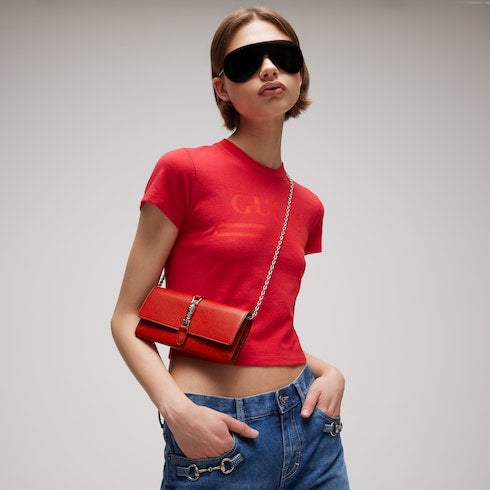 Gucci Jackie wallet on chain - red leather