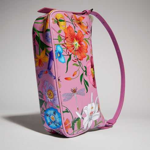 Lady Lunetta small shoulder bag - pink and multicolor canvas