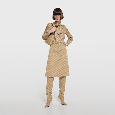 GG Marmont thin belt - sand GG canvas