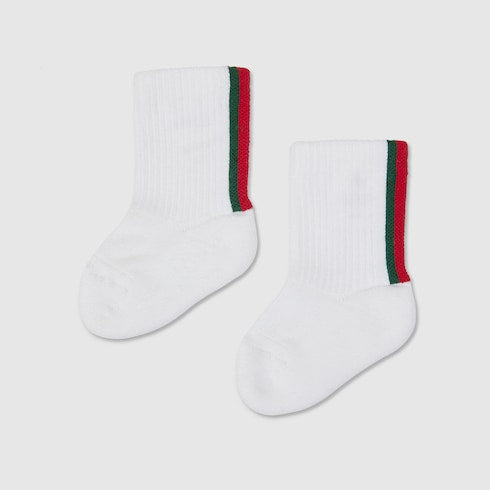 Baby cotton blend socks with Web - white