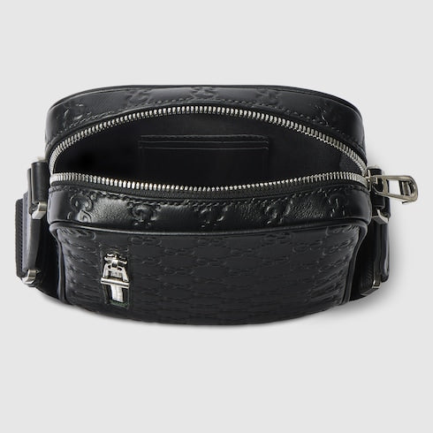 GG Emblem small crossbody bag - black GG leather