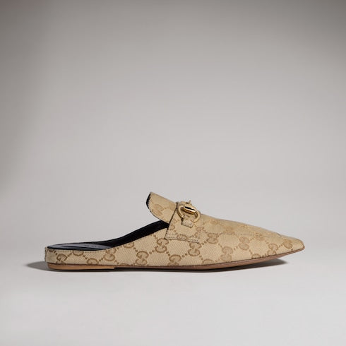 Women's Ragazzo mule - sand and brown GG canvas