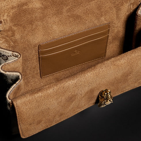 Dionysus small shoulder bag - sand and brown GG canvas