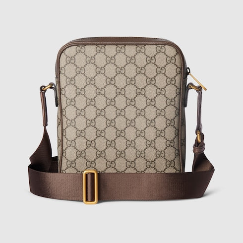 Ophidia small slingbag - beige and dark brown fabric