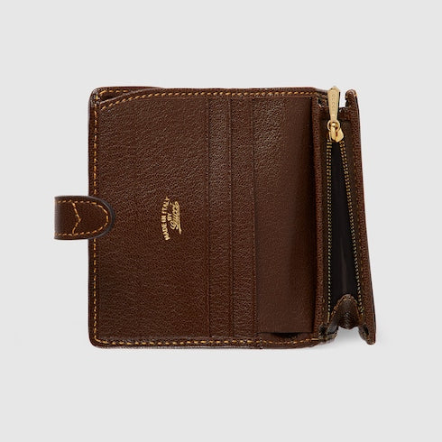 Gucci Jackie medium wallet - sand and brown GG canvas