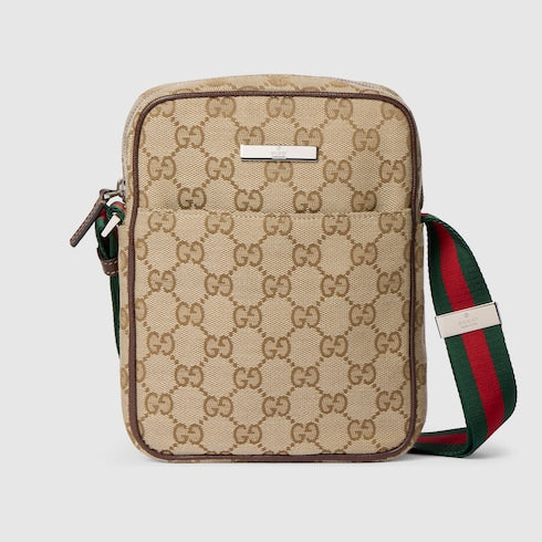 Gucci Tag small crossbody bag - sand and brown GG canvas