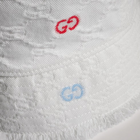 Baby GG cotton bucket hat - white