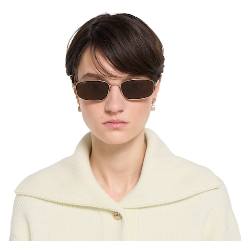 Square frame sunglasses - gold
