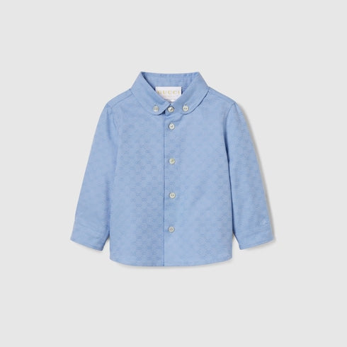 Baby Oxford cotton GG shirt - light blue