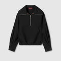 Wool sweater with Gucci detail - dark blue