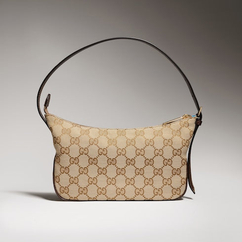 Lady Lunetta small shoulder bag - sand and brown GG canvas