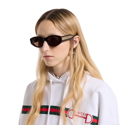 Oval frame sunglasses - brown tortoiseshell
