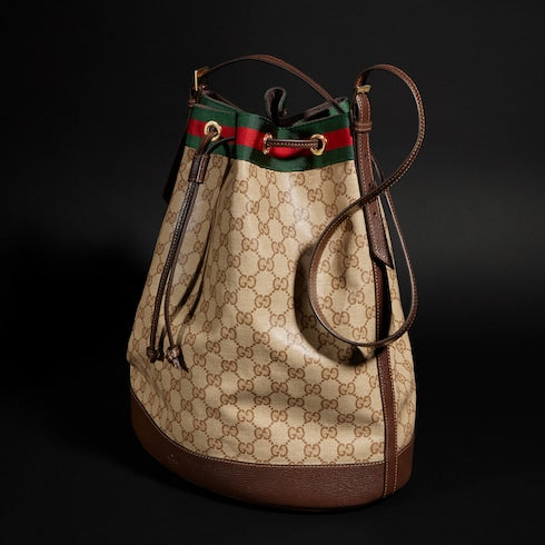 Gucci Venice large bucket bag - sand and brown GG canvas