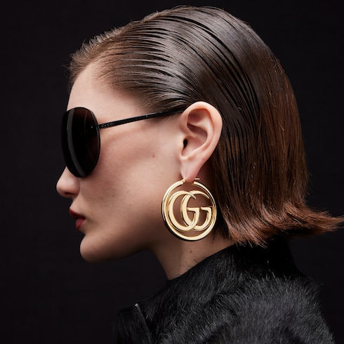 GG Marmont hoop earrings - gold-toned brass