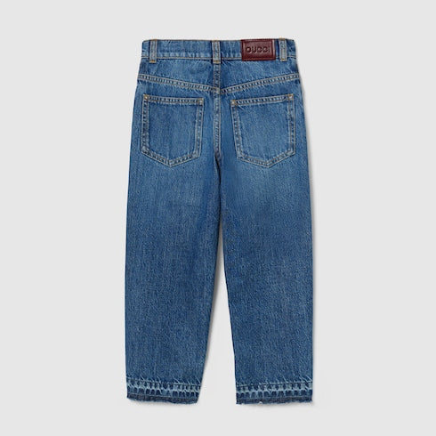 Children's bleached denim pants - blue