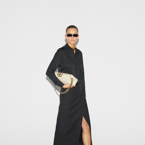 GG crêpe silk shirt - black