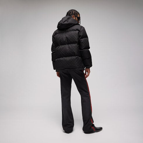 GG nylon canvas down jacket - black