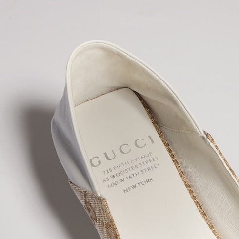 Women's Vittoria pump - sand and brown GG canvas