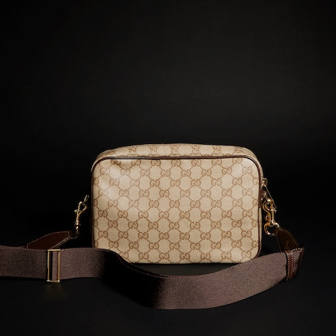 Gucci Essence Classic small crossbody bag - sand and brown GG canvas