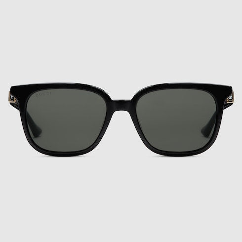 Square-framed sunglasses - black acetate