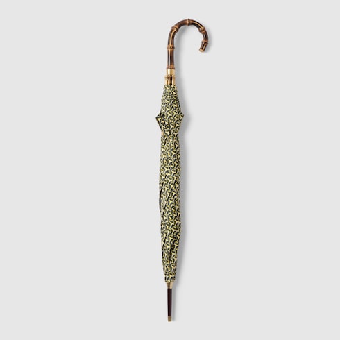 Horsebit print nylon umbrella - green
